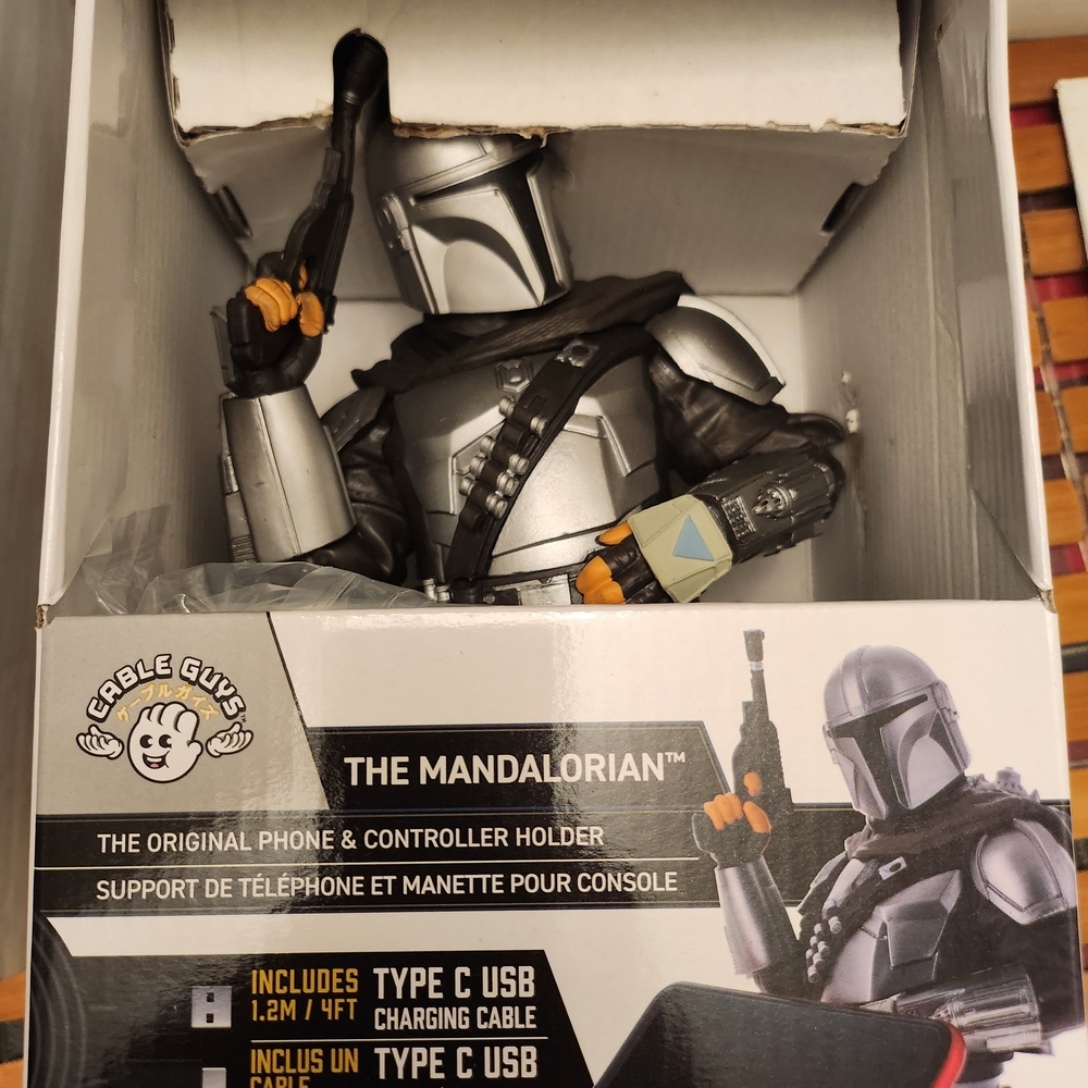 Star Wars Mandalorian Phone and Controller Holder - Silver and Black